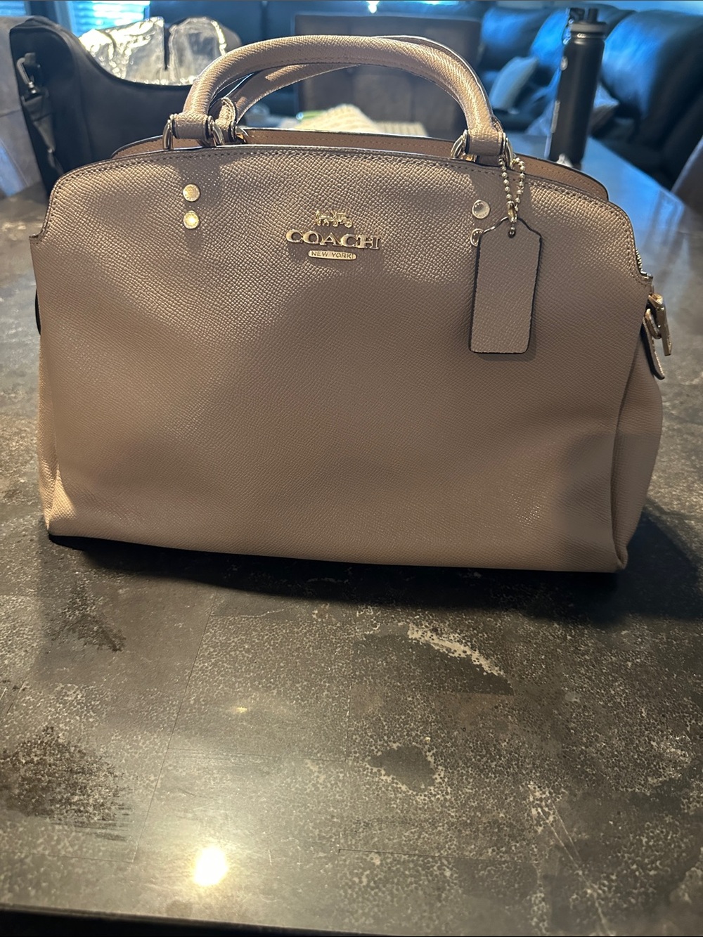 Coach Pebble Leather Satchel in Taupe